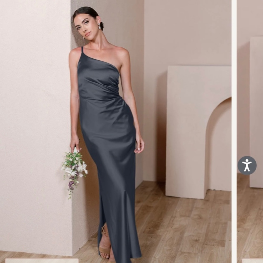 Revelry Jade Satin Dress- BLACK